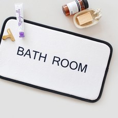 Buybeam 記憶棉浴室腳踏墊, 白色, 1個