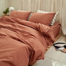 바자르 60수 고밀도 바이오워싱 피그먼트 이불커버, 브릭