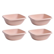 블럭마트 심플디자인 사각세수대야 L, 핑크, 4개