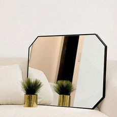 아트유 마벨 팔각 욕실 인테리어 벽거울 60 x 80 cm, 블랙
