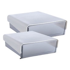 Market Plan 透明滑動抽屜櫃 小 + 大, 黑色, 1層