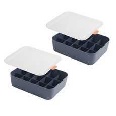 Booth Market層層內衣收納盒 海軍藍 15格, 2個