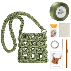 Yarna Play Ribbon 斜揹包 DIY 套組, 1套, 11 柔和卡其色