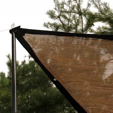 IDOOGEN 遮光網 遮陽 遮陽棚 遮陽簾 雙層編織 四邊縫製, 棕色