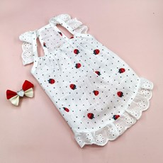 요런개 반려동물 썸머 민소매 레이스 원피스 + 머리핀 세트, 03 딸기, 1세트