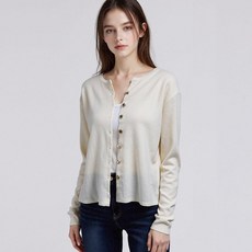 BURU N JUDY 女款金色鈕扣前開衩針織外套 BORICDE03C