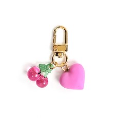 manhaengshop 軟心櫻桃鑰匙圈, 粉色的, 單品