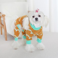 AMYLOVESPET 狗狗 BA 搖粒絨熊連身衣, 薄荷綠袖, 1個