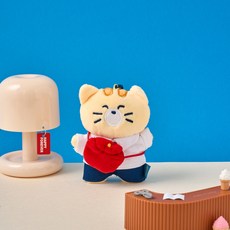 버터 밀크캣스쿨 치즈괭 키링 중형, 옐로우, 1개, 11cm