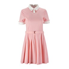 HALEY 女款翻領短袖百褶Piqué連身裙 HU-KD1006PK01