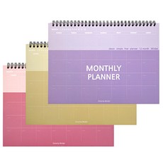 2Youngdesign 彩色桌上型月計畫本3件組, 隨機出貨, 1個