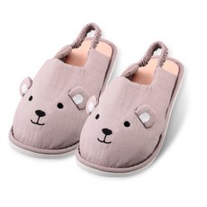 COLOR MATCH 小熊軟底室內拖鞋, 粉色, 1組