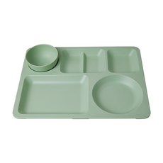 素色餐盤餐具組, 薄荷綠, 餐盤+小碗