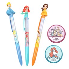 Disney Princesses 迪士尼公主 3 色吉祥物圓珠筆 + 2 條膠帶套裝, 多色, 1組