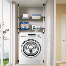 GAHWA HOME SYS 頂天立地雙層置物架 3LB2002, 象牙色+黑色