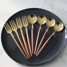 好預感 阿爾森 餐具組 金色A, 1套, 茶匙 4p + 茶叉 4p