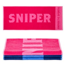 SNIPER 30 支棉質運動毛巾 100 x 40cm 2 件 x 2件套, 深藍色, 粉色, 1組