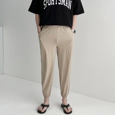 머시따 남성용 냉감 통기성 사방스판 여름 밴딩 조거 팬츠