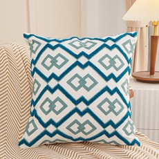 홈플로우 고퀄리티 기하학 무늬 자수 쿠션 커버