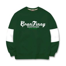 그랜피니 자수 배색 맨투맨 티셔츠 NGME