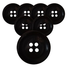 ButtonKing 真牛角鈕扣18mm PH-10, 7個, 黑色