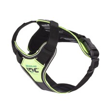 JULIUS-K9 Longwalk Y型彈性胸背帶 可調整 氯丁橡膠襯裡, 螢光綠, 1入