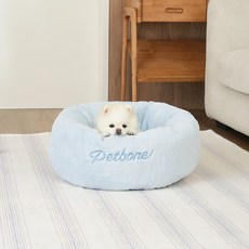 PETBONE Modern House 寵物柔軟毛絨圓形坐墊, 1個, 藍色