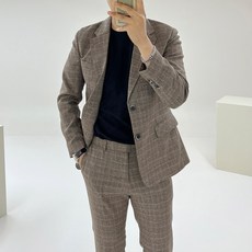 Ador Classic 男士隱形格紋休閒高級大尺碼西裝套裝