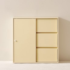룸앤디 스르륵 3단 서랍 슬라이딩 일반형 수납장, 버터