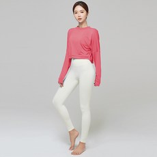 벤디스 여성용 요가 에인셜 베이직 슬리브탑 Y007 + 에어 베이직 9부 하의 Y002 세트