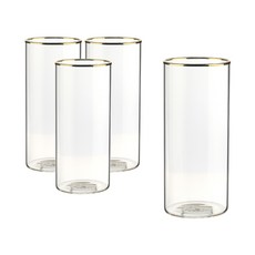 Samho Glass 耐熱玻璃 玻璃杯 520ml SH tumbler-1G, 金色, 4個