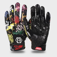 PERSIANCAT 男性塗鴉防滑高爾夫手套 左手用 P5FMGL01, 黑色, 1個