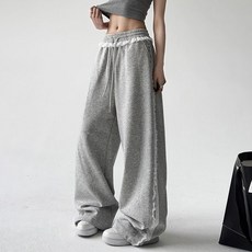 TheSirup 女款條紋蕾絲飾邊寬褲