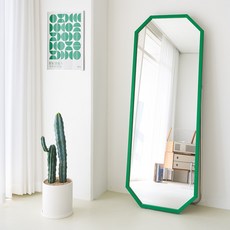 에이스홈 마카롱 팔각 와이드 스탠드 전신거울 L, 그린