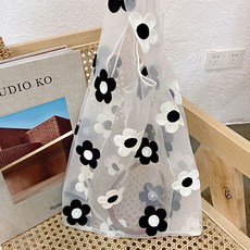 涼爽花朵裝飾網狀環保袋