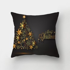 Dasababa 聖誕裝飾抱枕套, 金色黑色 D