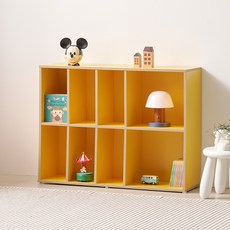 웰퍼니쳐 아동용 쿠비 책장 1000 방문설치, 레몬, 2단