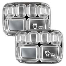 Kitchenyou 小老虎不鏽鋼6格餐盤, 單一顏色, 1個