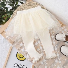 woojooi 女童蛋糕荷葉邊紗裙內搭褲