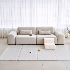 울리 반려동물 미끄럼방지 4단 폴딩매트, 린넨 그레이, 1개