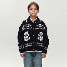 MaritheFrancoisGirbaud 兒童北歐熊針織領開襟衫