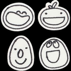 熱燙刺繡布章, 1套, 象牙