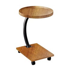 자파스 우드 이동식 쇼파 테이블 원형, 네츄럴