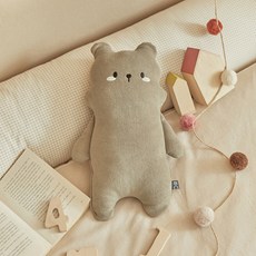 SHEZ HOME 純棉防翻靠墊, 米色小熊款