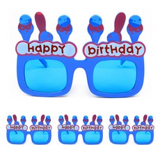 PARTYHAE 生日冰淇淋眼鏡, 藍色, 4個