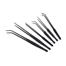 Xenowin 不銹鋼水生鑷子套組 6 黑色, 1組