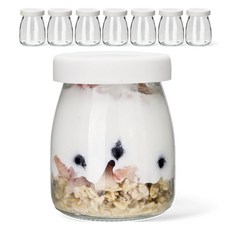 MIREU 六角矽膠蓋優格玻璃罐, 8個, 200ml