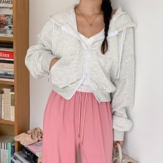 린다샵 나이루 베이직 무지 크롭 아방 후드집업 cpjk5733k48