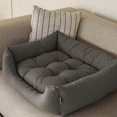 BAZAAR 10支帆布棉寵物方形休息床, 灰色, 1個