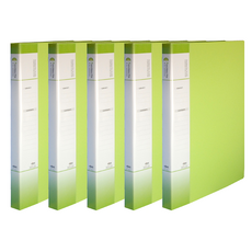 Wizoffice P.P 彩色槓桿索引文件夾 上翻式, 淺綠色, 5個